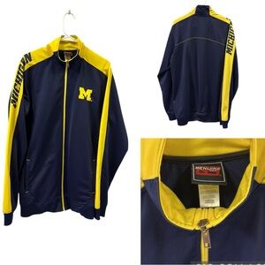 Genuine Stuff Vintage Full Zip Michigan Wolverines Logo Jacket Maize Blue Mens M